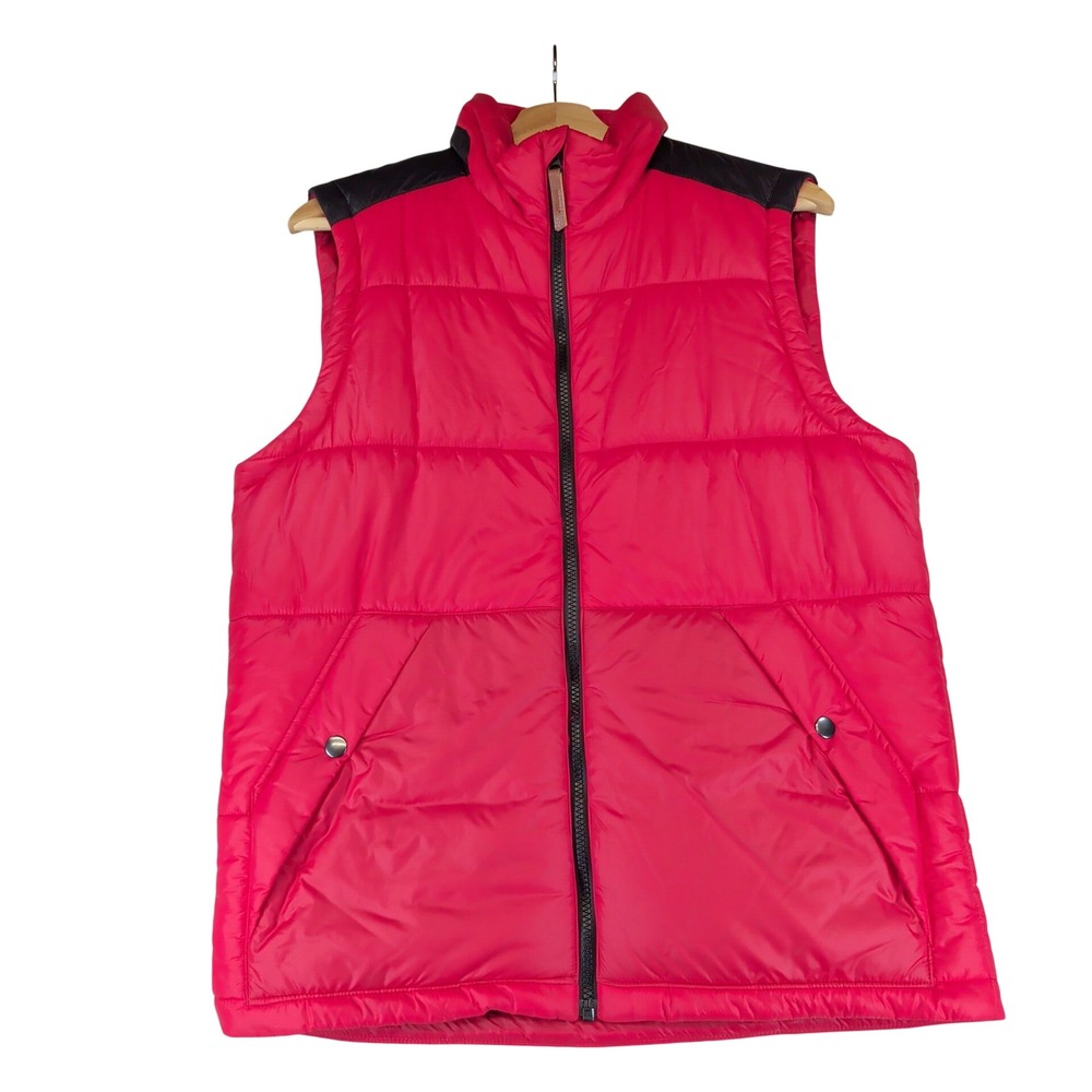 Alpine Design Mens Red Puffer Vest Small Mock Neck Full Zip Camo Lining RN104141